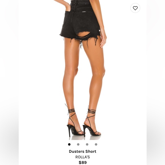 Rolla Distressed Black Duster Shorts - Picture 2 of 5